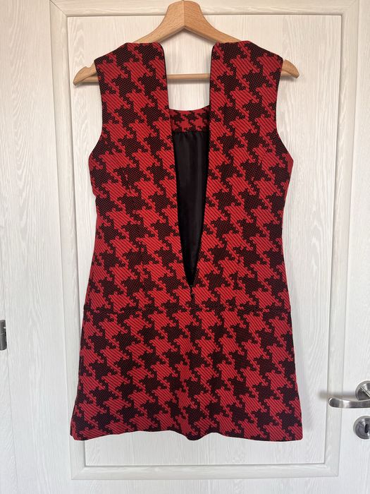 Czerwono czarna sukienka w kratkę Next 36/S vintage