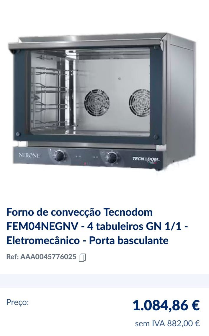 Forno de Convecção Nerone EKO Tecnodom | FEM04NEGNV | Para 4 T
