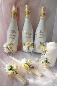 Декороване шампанське на весілля