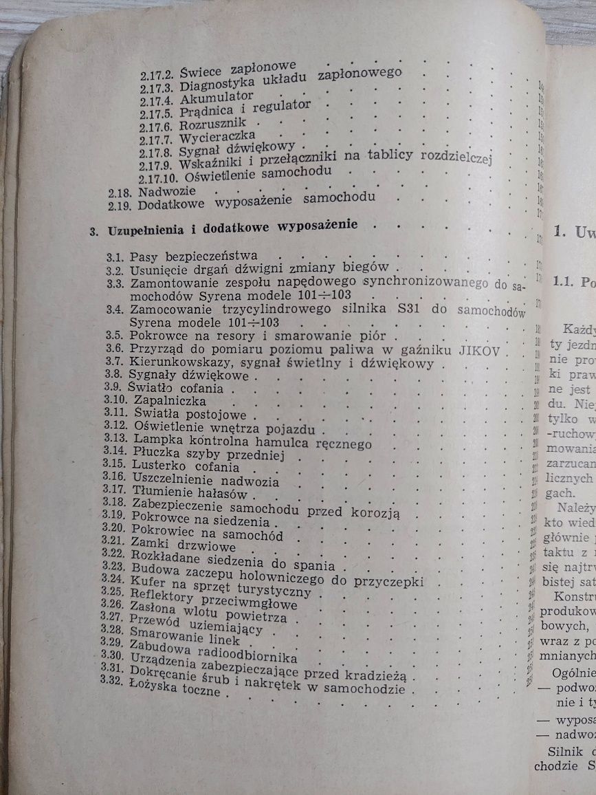 Jeżdżę samochodem SYRENA Zdzisław Glinka, instrukcja obsługi 1972