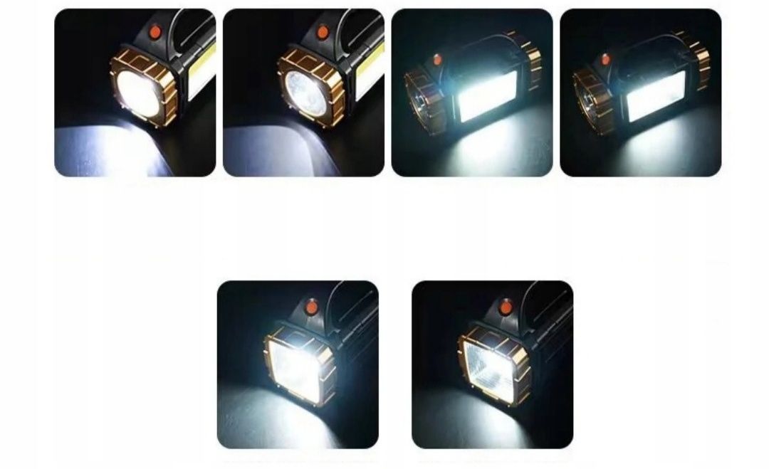 Latarka akumulatorowa solarna turystyczna 77 LED USB szperacz halogen