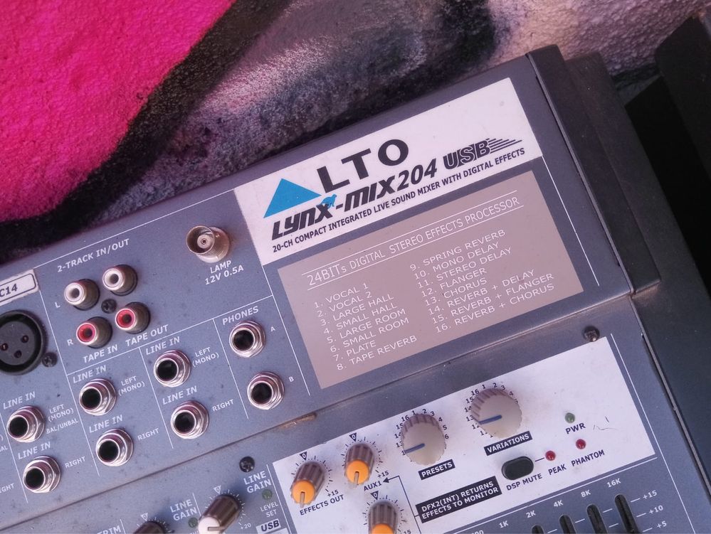 Lto-Linx-mix204/Mackie cfx20-mixer