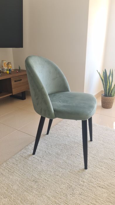 4 Cadeiras Visalia Veludo Verde Menta - Muito bom estado