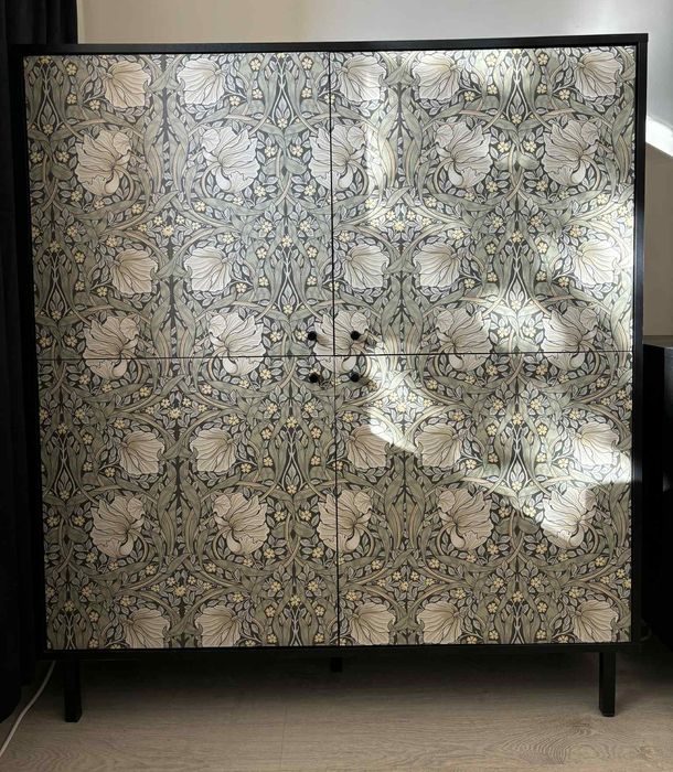 Komoda komody szafki szałwiowe wzory vintage shabby czarne zielone des