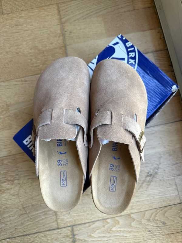 "Buty męskie i damskie" Birkenstock Szaro-brązowy chodaki Roz 38