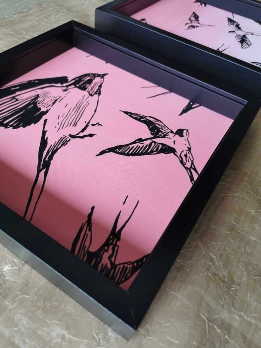 Quadros decoracao motivo andorinhas