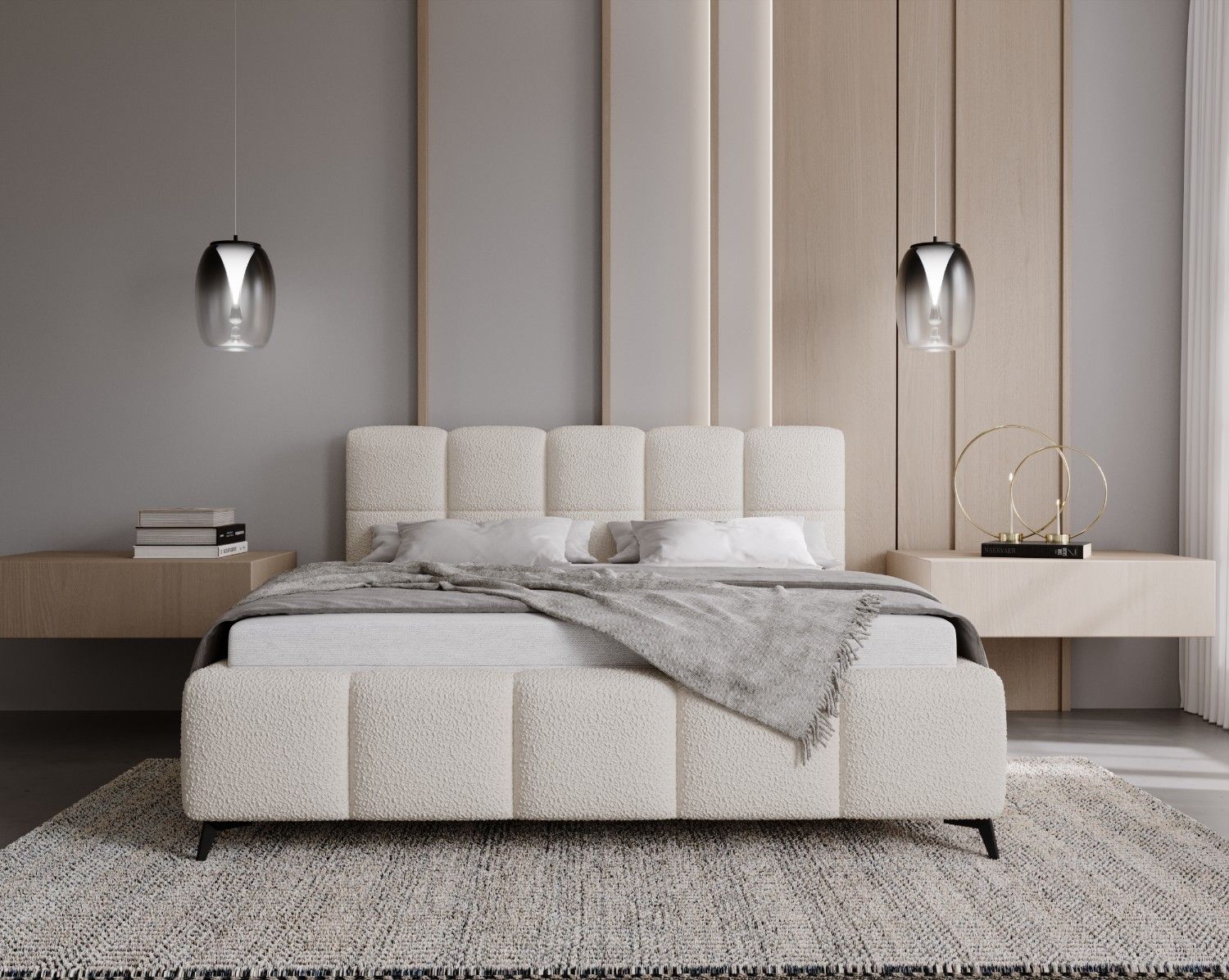 Łóżko podwójne tapicerowane ARIA ANTHOLOGY 1 STELAŻ  120 cm x 200 cm