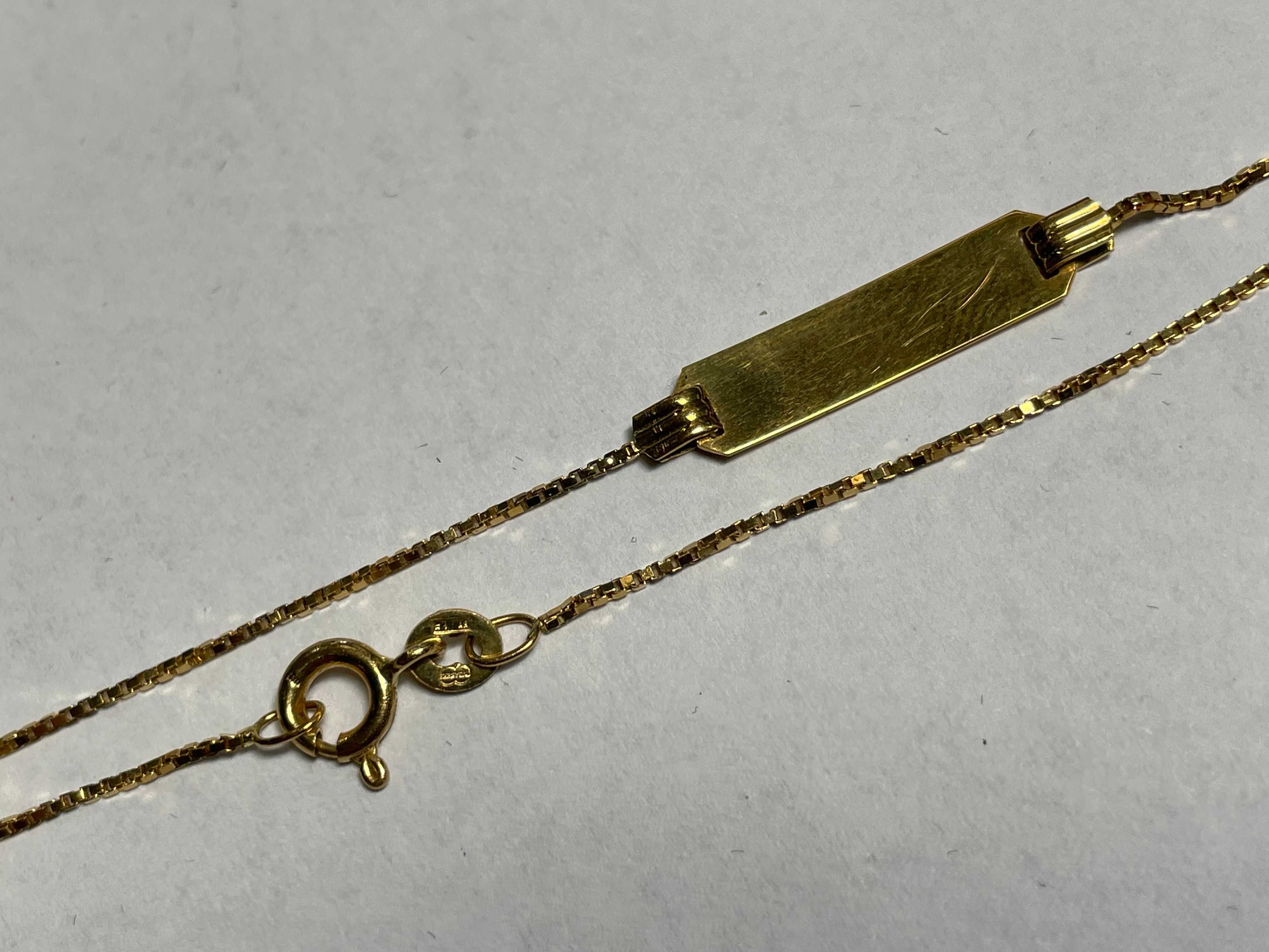 Złota bransoletka z blaszką 18kt (750) 2,06 gram 16cm