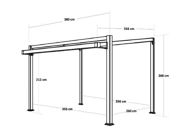 Pergola ogrodowa pawilon odyssea nateriał Antracyt