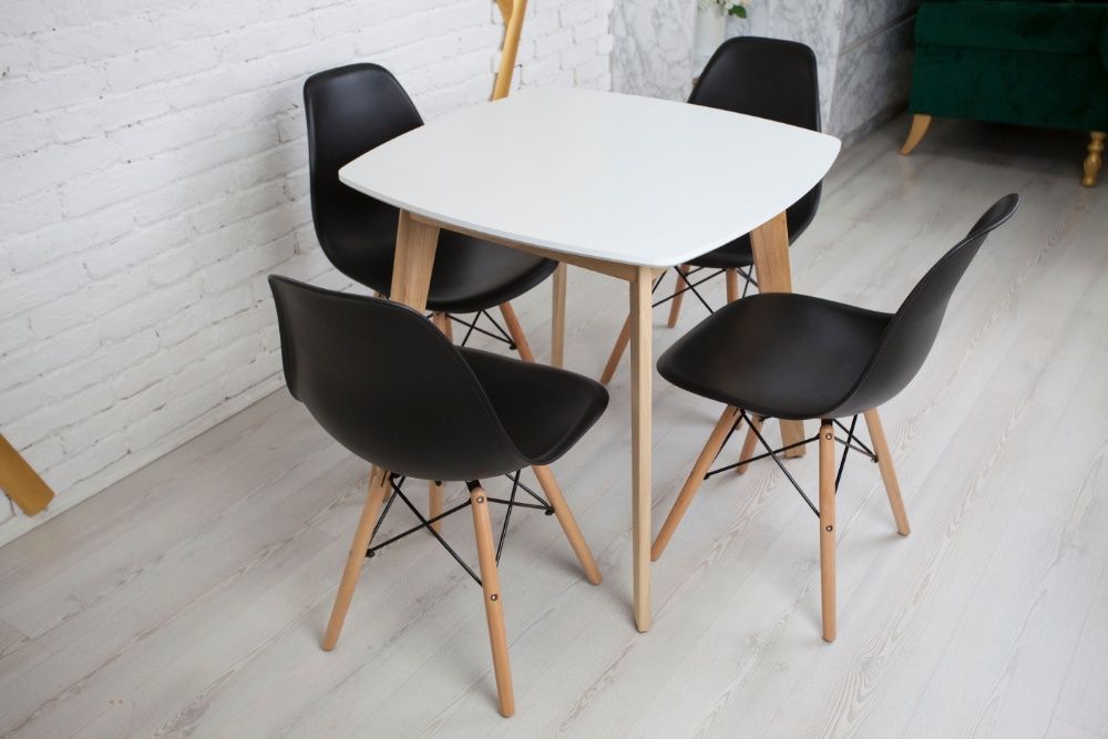 Квадратний білий стіл, обеденный стол, квадратный стол, кухонный стол