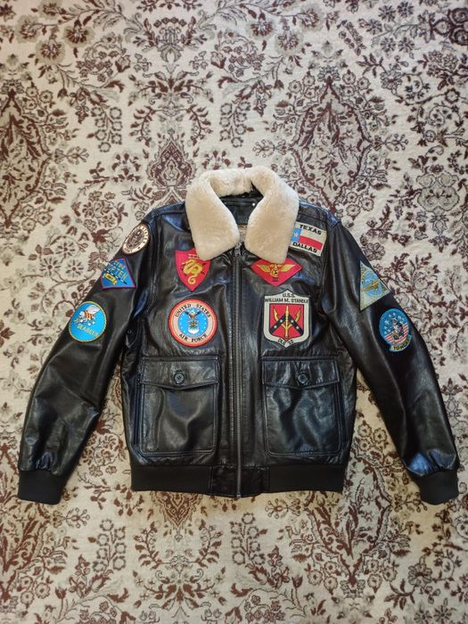 Шкіряна льотна куртка Top Gun