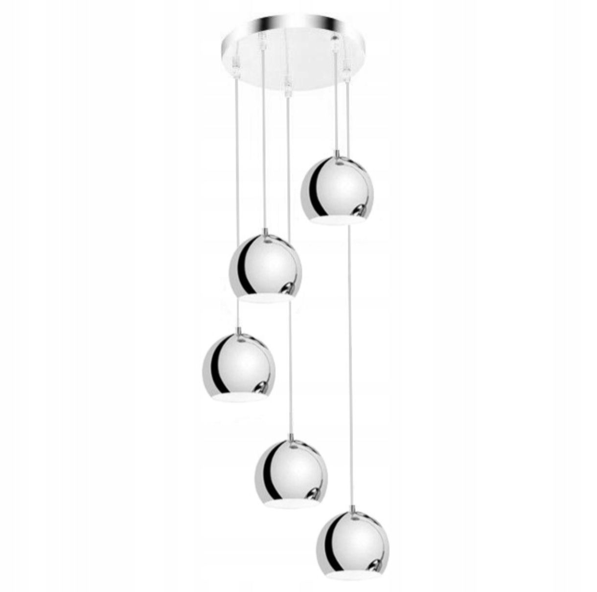 Lampa wisząca kula chrom 5x