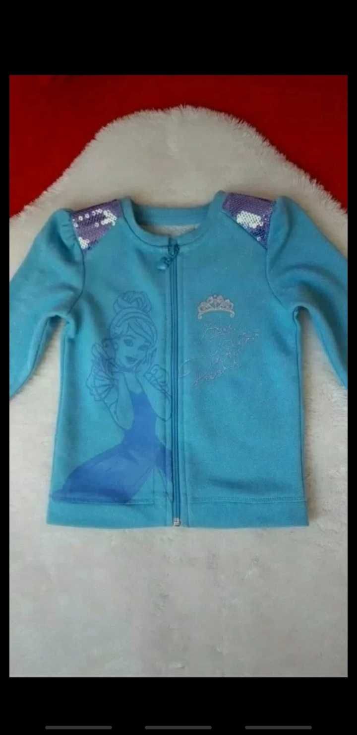 Sweter turkus dziewczynka c&a 104 4 lata cekiny księżniczka brokat