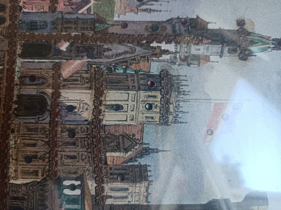Muzealna grafika .Architektura Paryża 1900 rok.