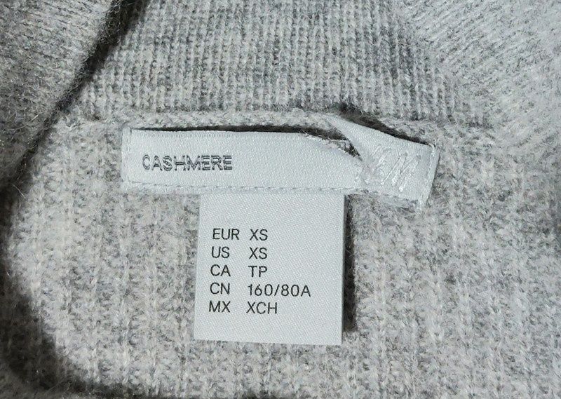Sweter półgolf 100% kaszmir szary