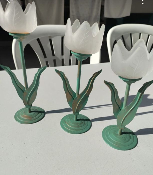 Conjunto de 3 castiçais para velas
