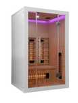 Sauna infrared 2-osobowa bluetooth głośniki koloroterapia - biała