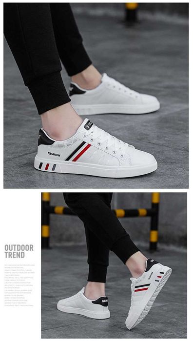 Мода Белые вулканизированные кроссовки