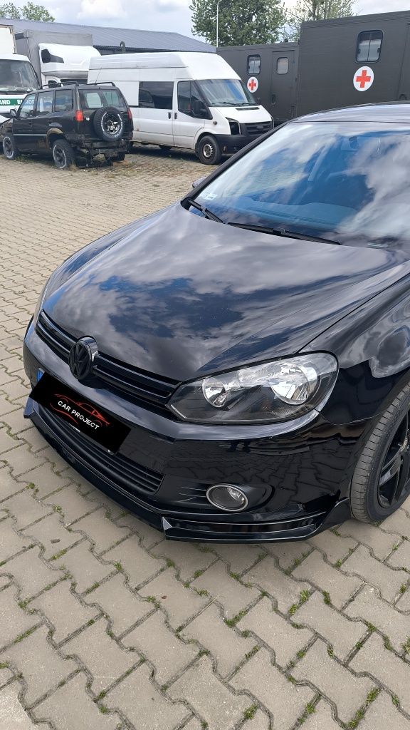 VW Golf 6 Standard Przednia Dokładka Zderzaka Splitter Spoiler Czarny