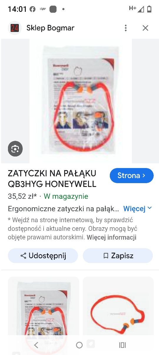 Zatyczki do uszu Honeywell..