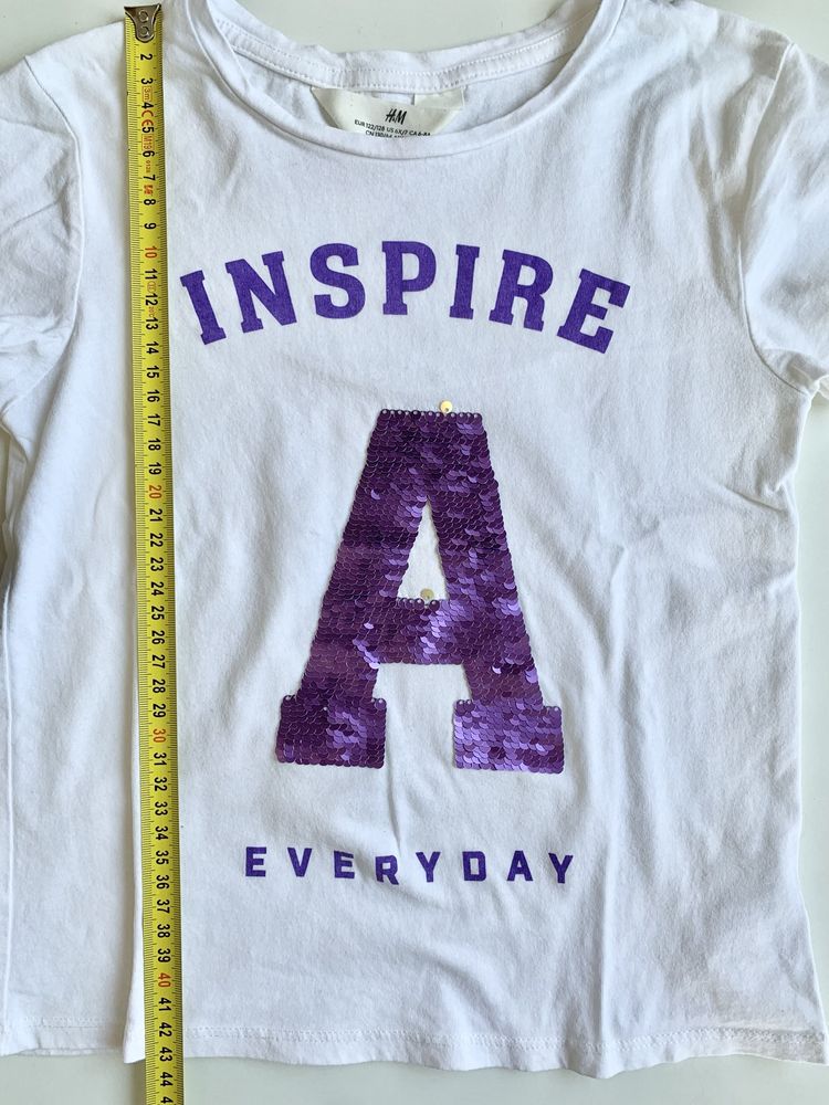 Biała bluzka z krótkim rękawem „inspire everyday”, H&M