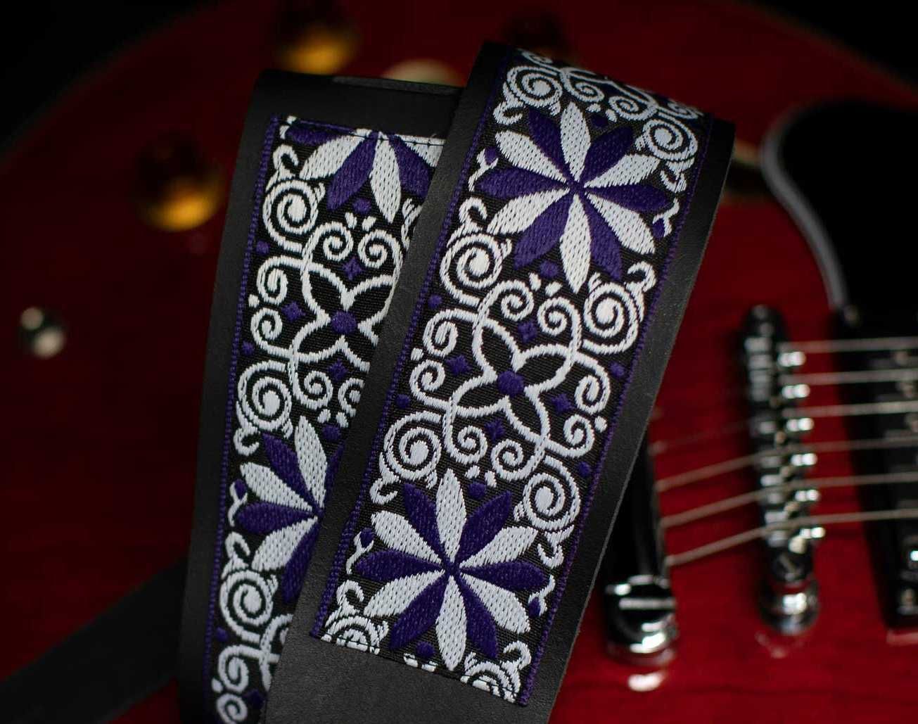 Ремінь для гітари Epivo 
Purple Daisy Leather Guitar Strap