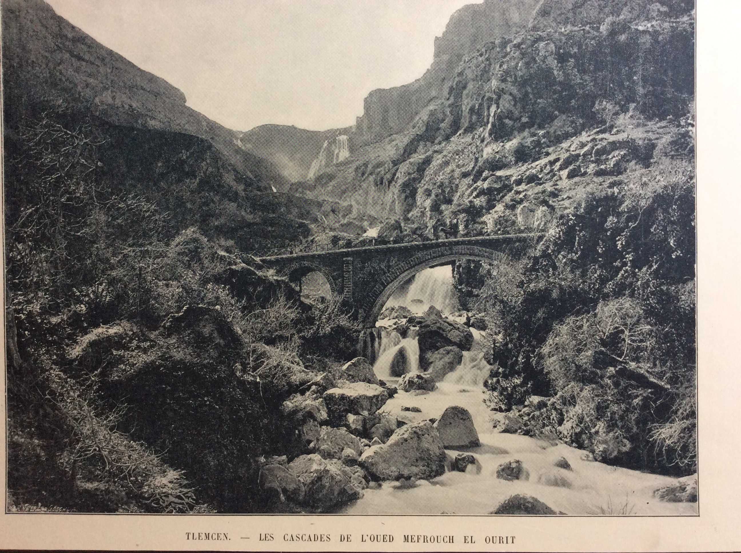 Tlemcem ( Algérie ) - Las cascades...Fotogr. monocrom. do século XIX.