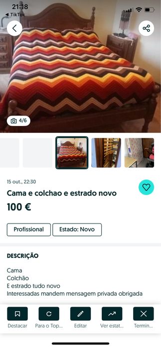 Cama colchao estrado como novo