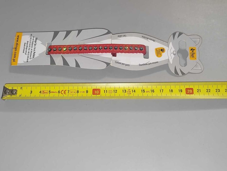 Obroża Dla Kota Czerwona Firmy Dingo Model Glamour Nowa