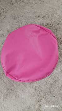 Duża pufa, worek do siedzenia z podnóżkiem kolor różowy