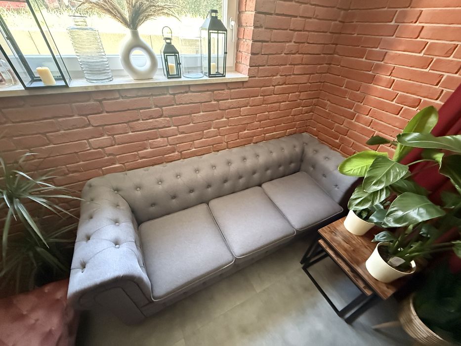 Sofa Chesterfield beliani jak nowa 3 osobowa
