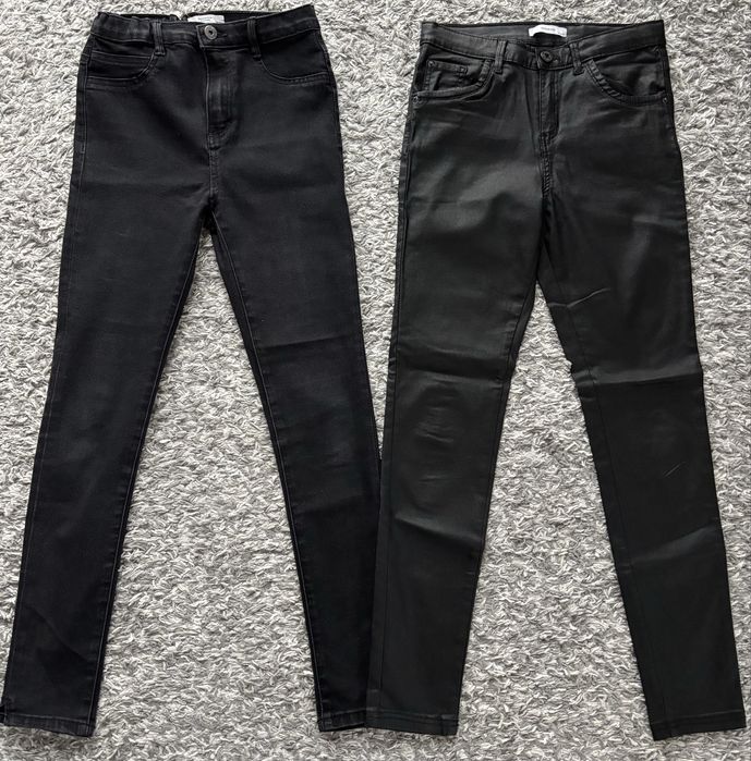 RESERVED 2 pary spodni Jeansy oraz Woskowane Stan BDB Rozmiar 164