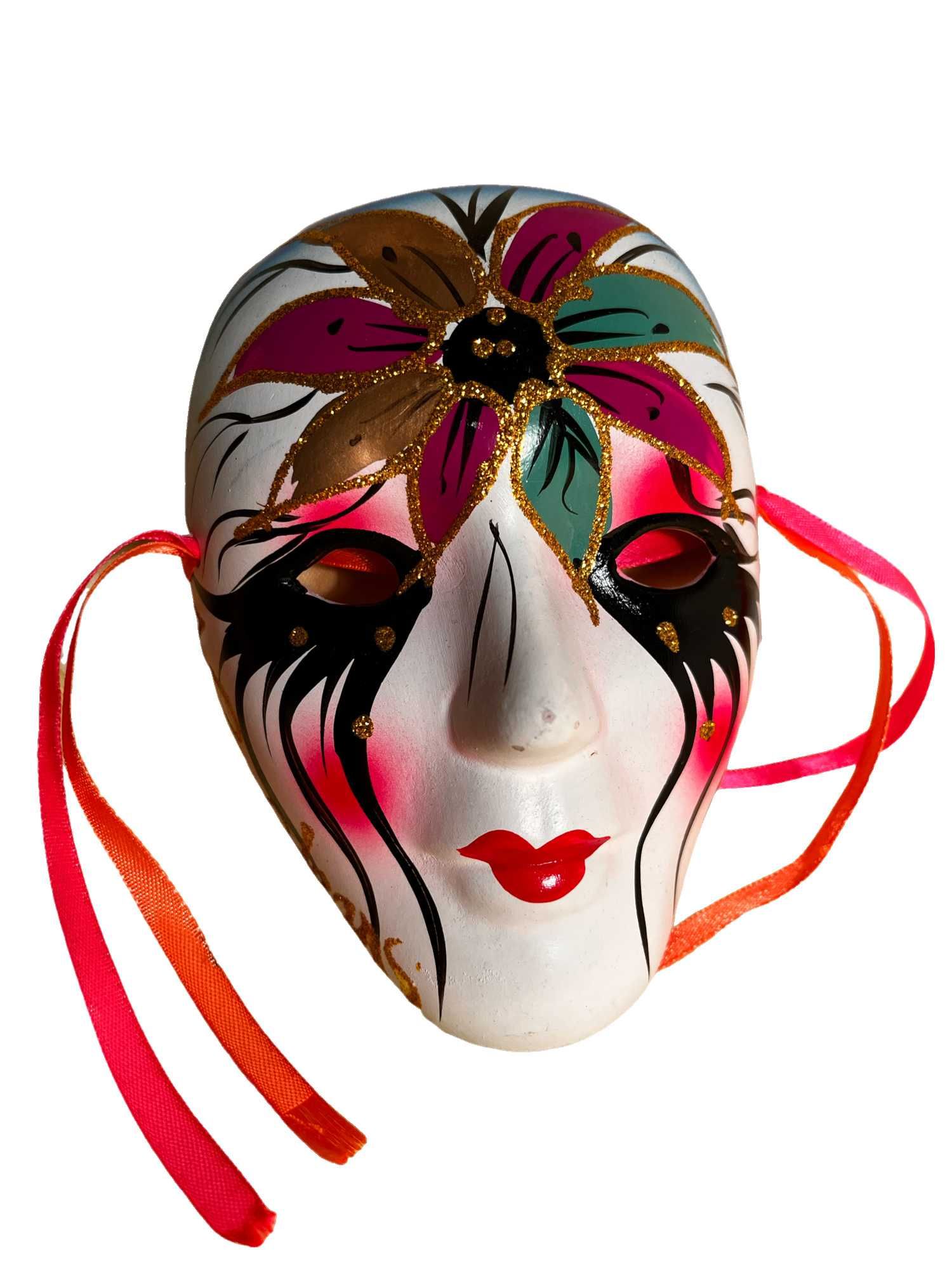 dekoracja ceramiczna- maska karnawałowa z Nowego Orleanu