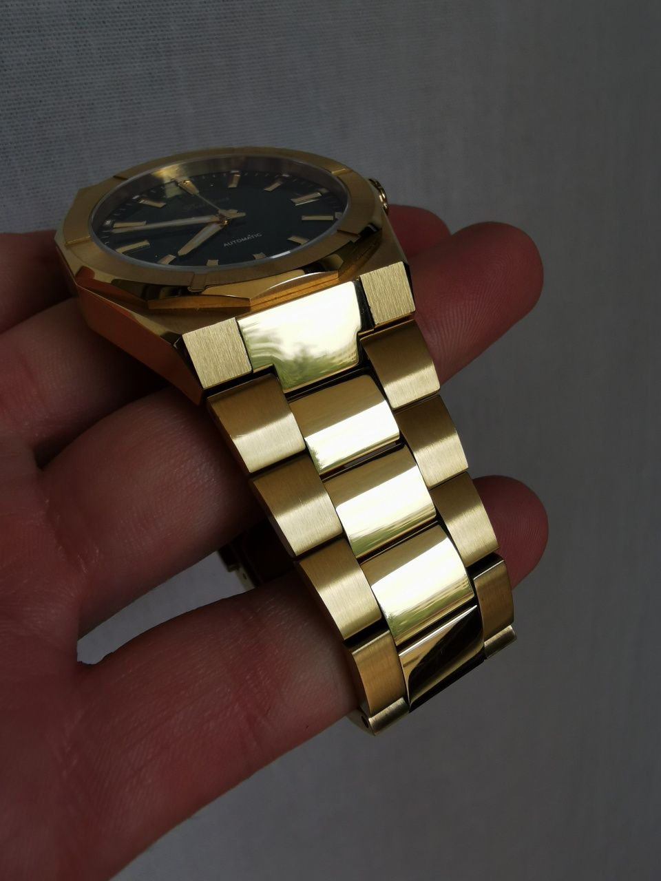 Zegarek Balticus Gwiezdny Pył Gold tarcza zielony awenturyn 40 mm