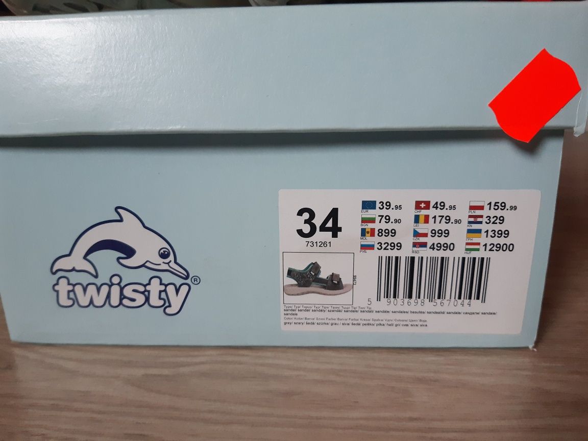 Skórzane Sandały r. 34 Twisty