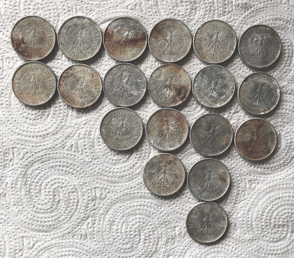 Monety 1 zł. z lat 83-88