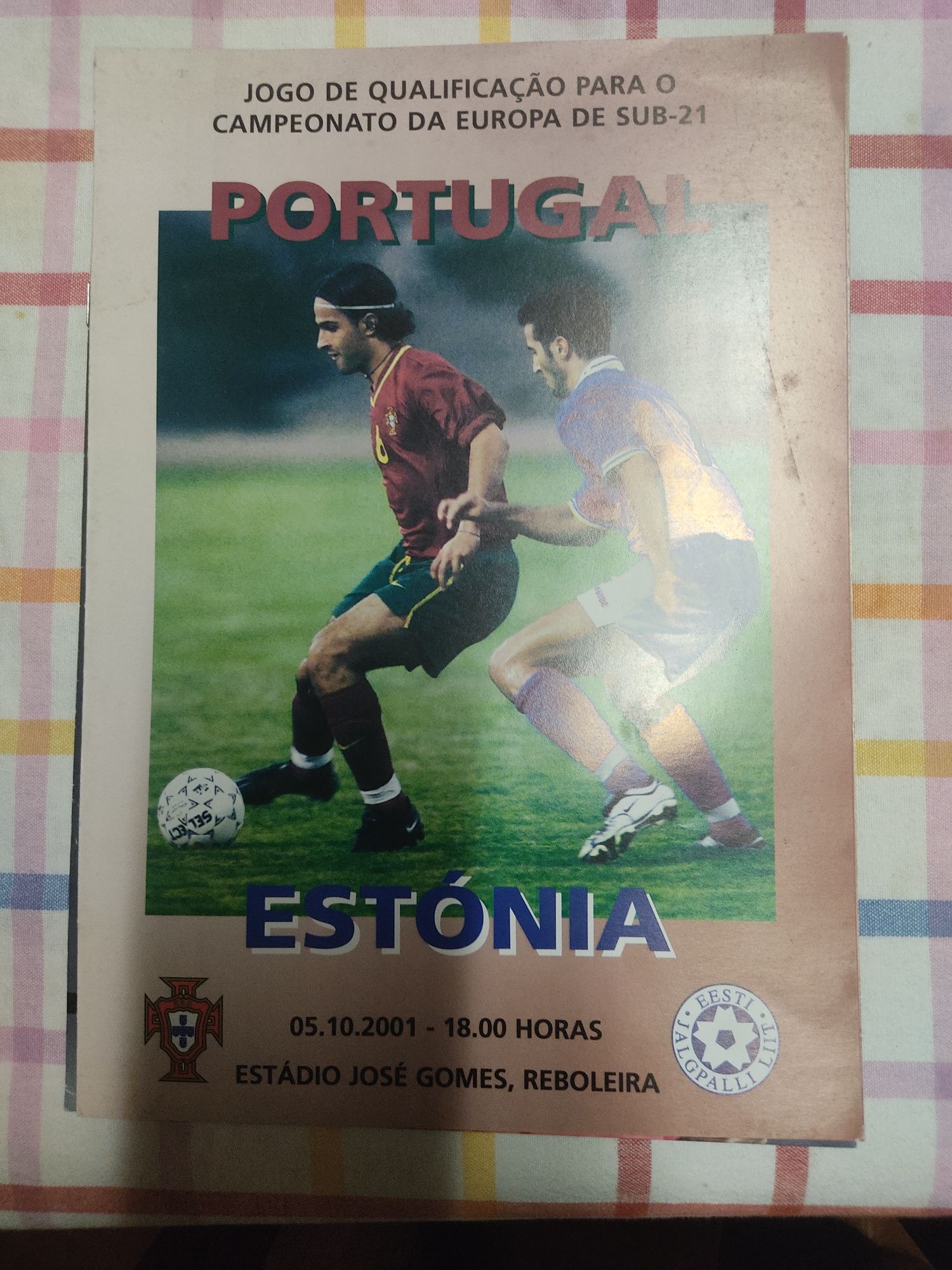 Programa de jogo Portugal Estónia sub 21 2001