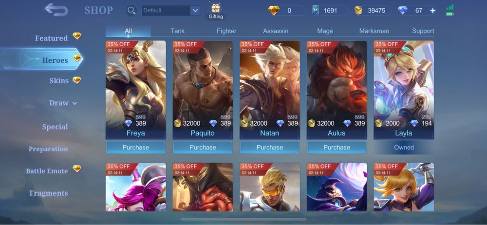 Персональний аккаунт в Mobile Legends