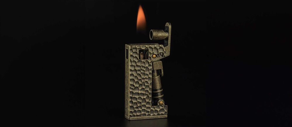 Zapalniczka Płomieniowa Benzynowa Vintage Retro Metalowa Starodawna