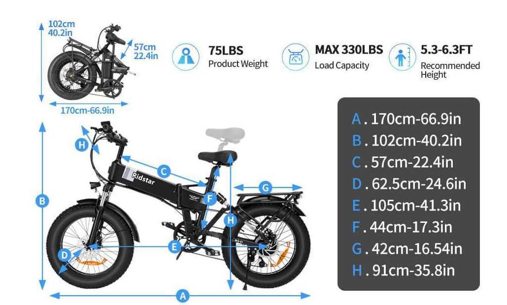Składany rower elektryczny Ridstar H20 1000W silnik 48V 15AH