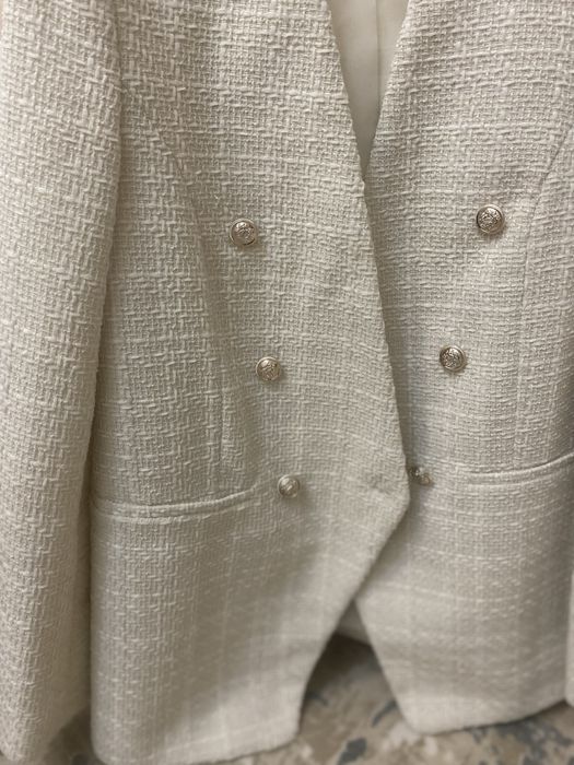 Твідовий молочний піджак F&F • блейзер айворі • розмір М