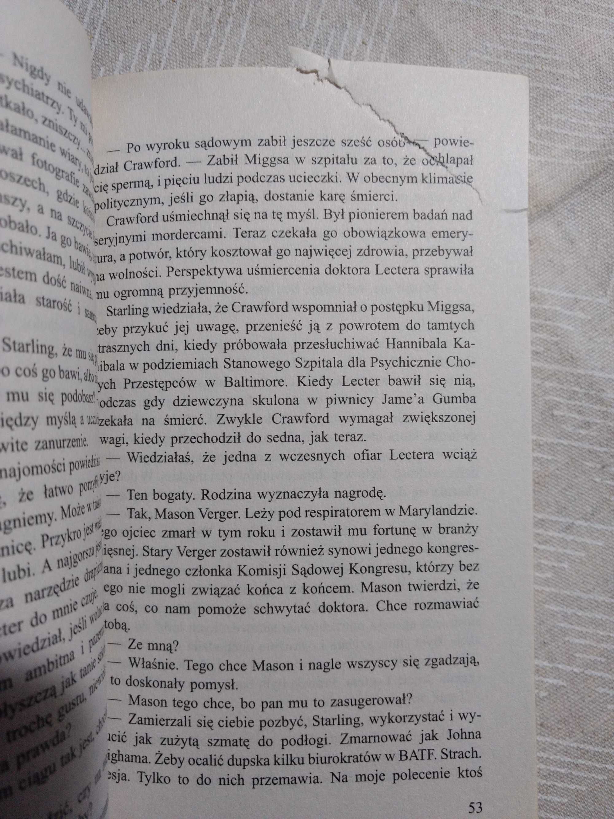 Książka "Hannibal", Thomas Harris, tom III, NOWA lekko uszkodzona