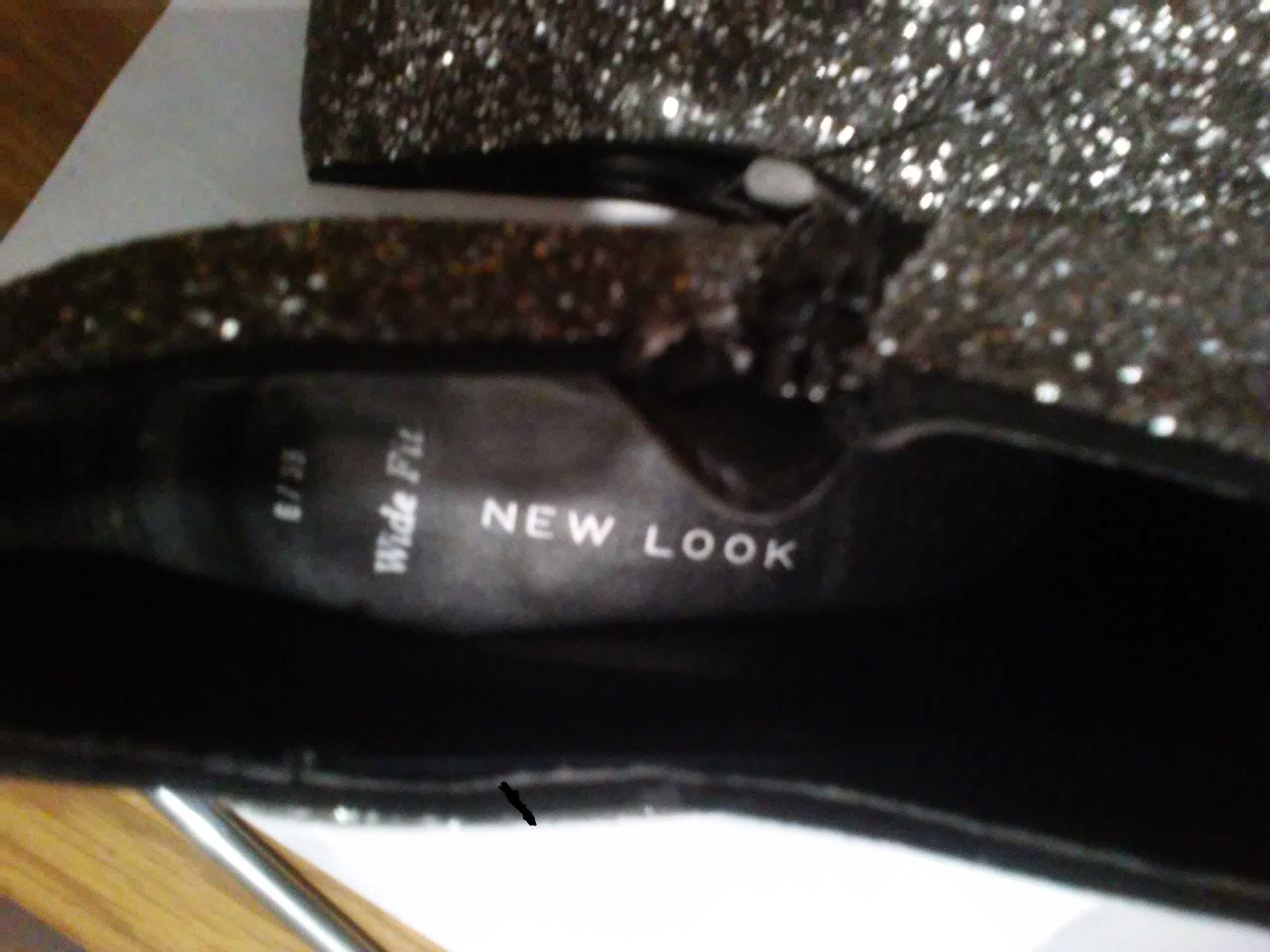 buty- botki srebrne; brokatowe szpilki ( wesele,imprezy)  roz. 39