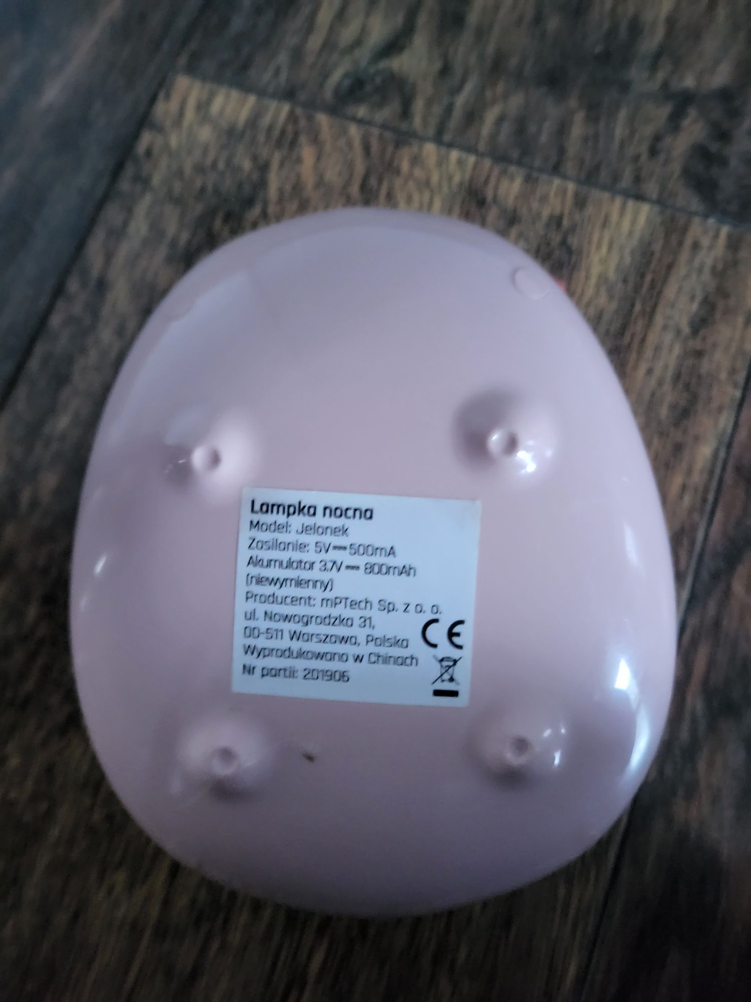 Lampka nocna różowa dla dzieci usb