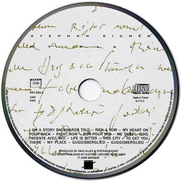 EICHER STEPHAN   cd My Place                         chanson super