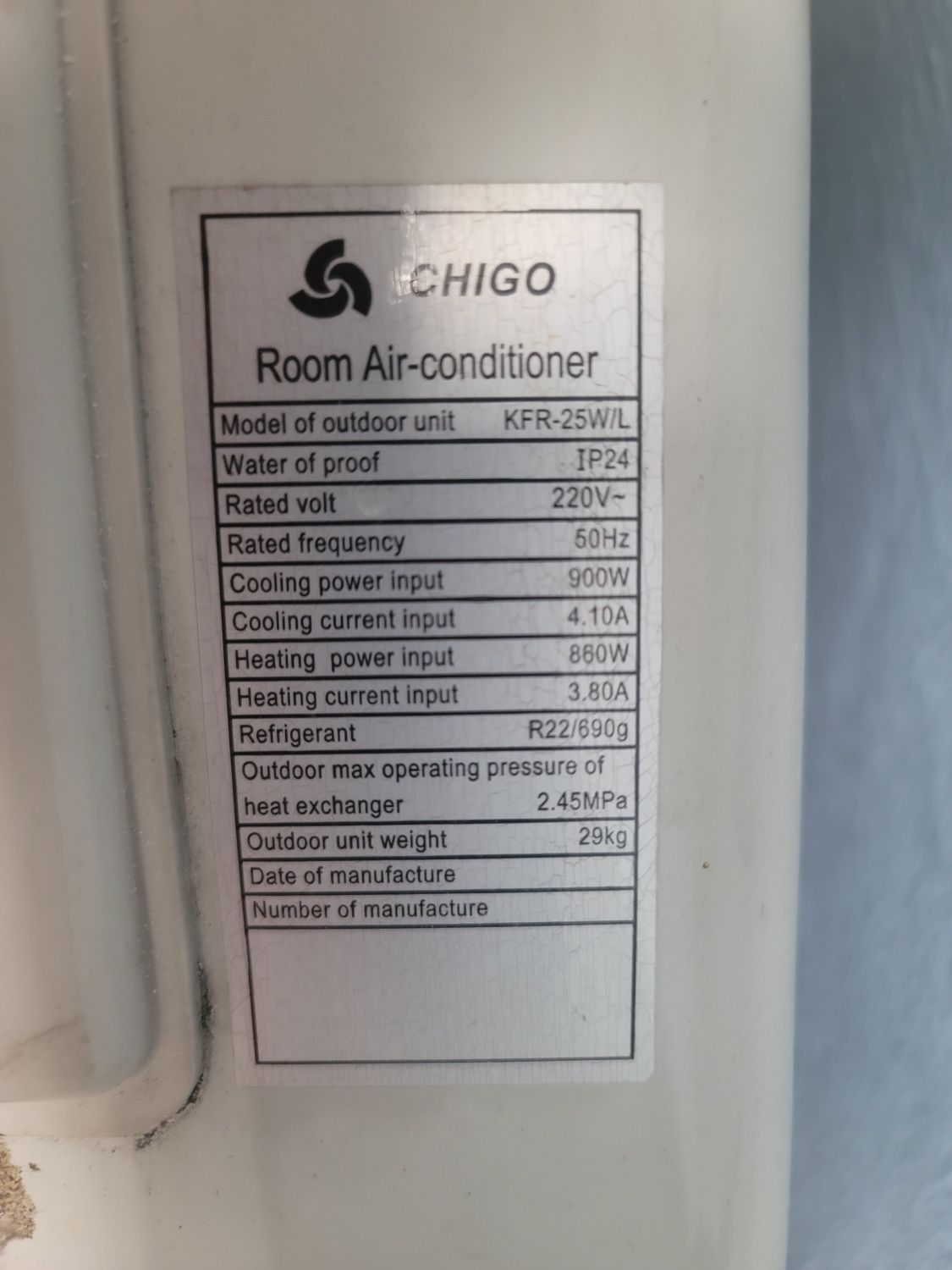 Кондиціонер Chigo KFR 25GW/L