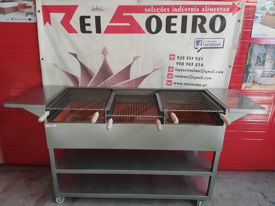 CHURRASQUEIRA INOX A CARVÃO (1500X600X1100MM) - Valor c/ IVA