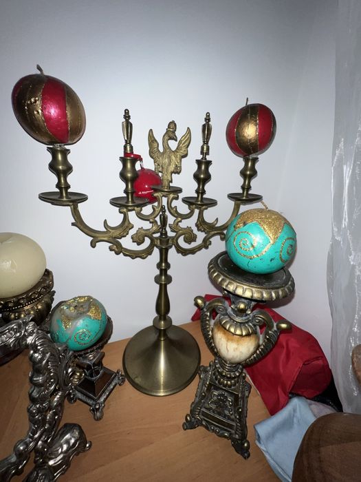 Świeczniki z mosiądzu ,,Powstanie Warszawskie” + stojak na swiece