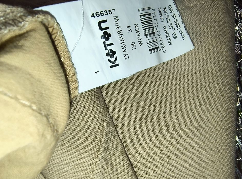 Лльняний комбінезон для жінок Koton xs s 34 розмір