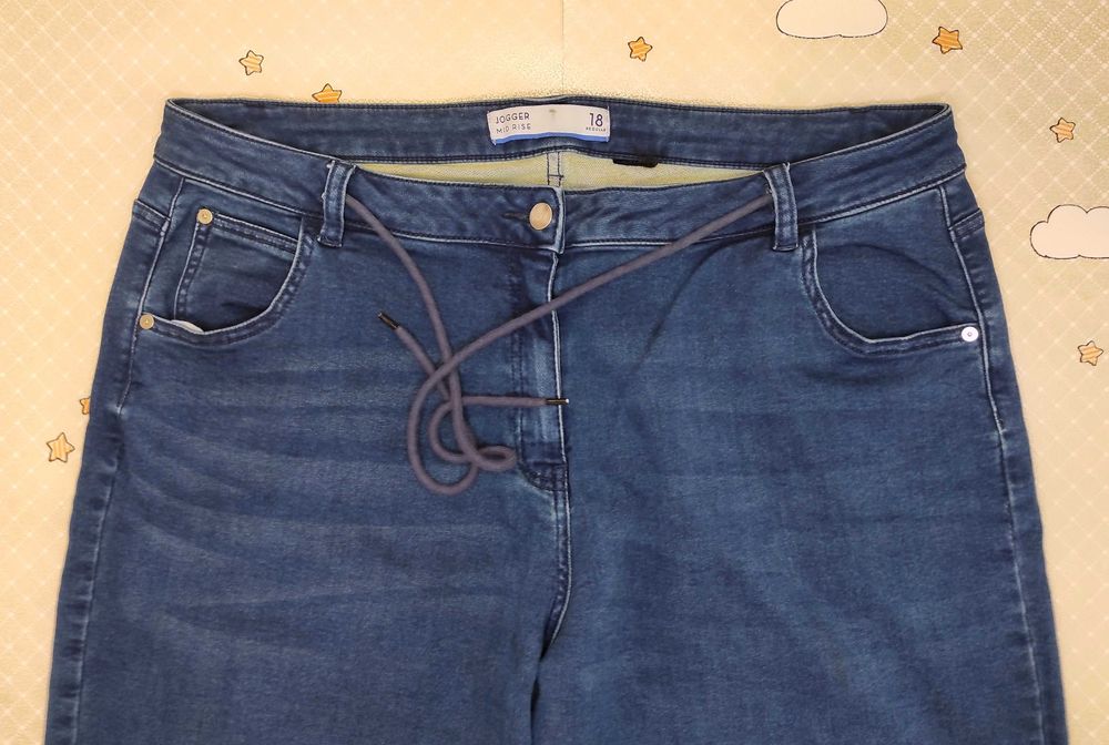 Жіночі джинси джогери р.54\18 regulari сині низ на блискавці Jogger